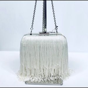 International Concepts Colie Fringe Purse White or Black